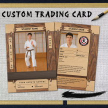 Rustic Hout Karate Bruine Band Trading Card