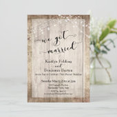 Rustic Hout & Licht, We Zijn Getrouwd, Ontvangst Kaart (Staand voorkant)