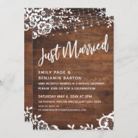 Rustic Hout, Lichten & Kanten Net Getrouwd Typogra