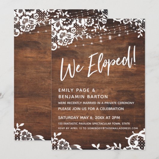 Rustic Hout, Lichten & Kanten Wij Vierden Onze Vlu Kaart (Voorkant / Achterkant)