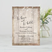 Rustic Hout & Lichten Om Te Hebben en Te Houden On Kaart (Staand voorkant)