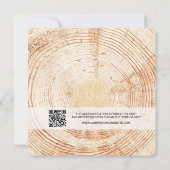 Rustic Hout QR-code trouwwebsite Kaart (Achterkant)