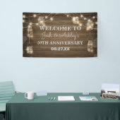 Rustic Houten Achtergrond Licht Glazen Pot Jubileu Spandoek (Beurs)