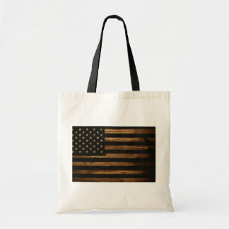 Rustic Houten Amerikaanse Vlag | Patriottisch Vint Tote Bag