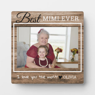 Rustic houten beste Mimi ooit oma foto Fotoplaat