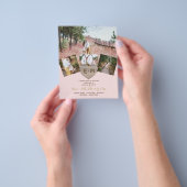 Rustic Houten Gegraveerde Hart FOTOCOLLAGE Uitnodi Flyer (Hand)