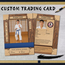 Rustic Houten Karate Blauwe Band Handelskaart