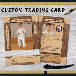 Rustic Houten Karate Witte Band Ruilkaart Contactkaartje