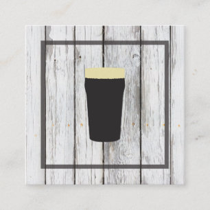 Rustic houten vierkant element   Bier Expert Vierkante Visitekaartje