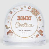 Rustic Howdy Western Family Photo Christmas (Arrière)