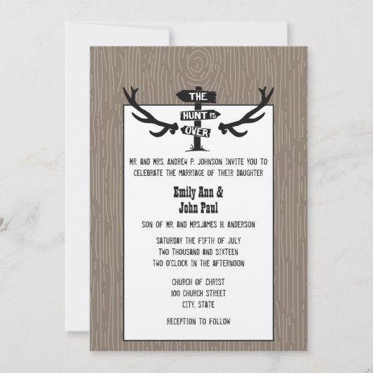 Rustic Hunt is over Barnwood Kaart (Voorkant)