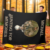 Rustic Hunter Deer Antler Memories Photo Fleece Deken