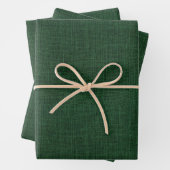 Rustic Hunter Green Faux Burlap Texture Inpakpapier Vel (In situ)