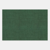 Rustic Hunter Green Faux Burlap Texture Inpakpapier Vel (Voorkant)