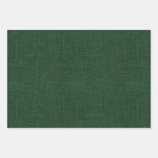 Rustic Hunter Green Faux Burlap Texture Inpakpapier Vel (Voorkant)
