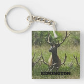 Rustic Hunting Wildlife Elk Deer Sleutelhanger (Voorkant)