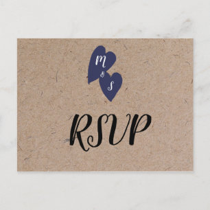 Rustic Huwelijk Kraft Monogram Keuze Eten RSVP Briefkaart