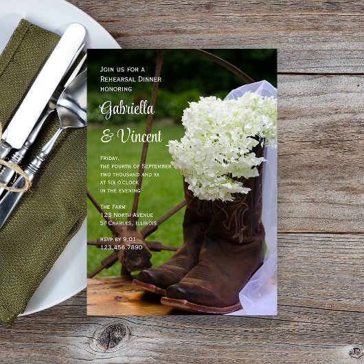 Rustic Hydrangea Boots Westerne repetitie Kaart