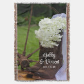 Rustic Hydrangea en Cowboy Boots Western Wedding Deken (Voorkant Verticaal)