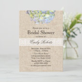 Rustic Hydrangea Lace & Burlap Vrijgezellenfeest Kaart (Staand voorkant)
