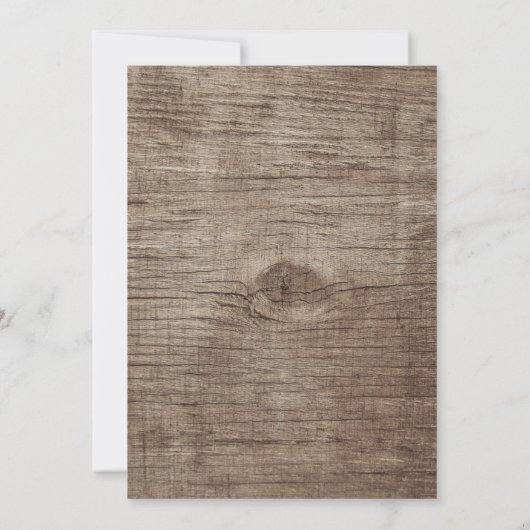 Rustic Hydrangea & String Lights Barn Wood Wedding Kaart (Achterkant)