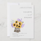 Rustic Hydrangea Sunflower Bouquet Elegant Wedding Kaart (Voorkant)