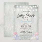 Rustic Hydrangeas Floral Elegant Baby shower Kaart (Voorkant / Achterkant)