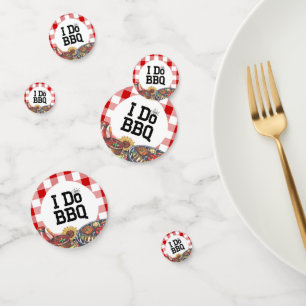 Rustic I Do BBQ Koppel Shower Feest Gingham Confetti