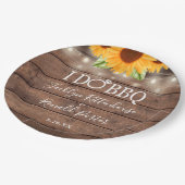 Rustic I Do BBQ Sunflower String Lights Verloving Papieren Bordje (Gekanteld)