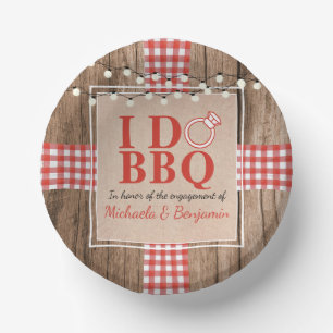 Rustic I Do BBQ Verloving Feest Koppel Bruisbad Papieren Kommen