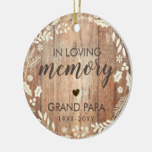 Rustic in Loving Memory Memorial Foto Keramisch Ornament (Links)
