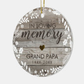 Rustic in Loving Memory Memorial Foto Keramisch Ornament (Links)