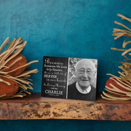 Rustic in Loving Memory Photo Herembryo Fotoplaat (Zijkant)