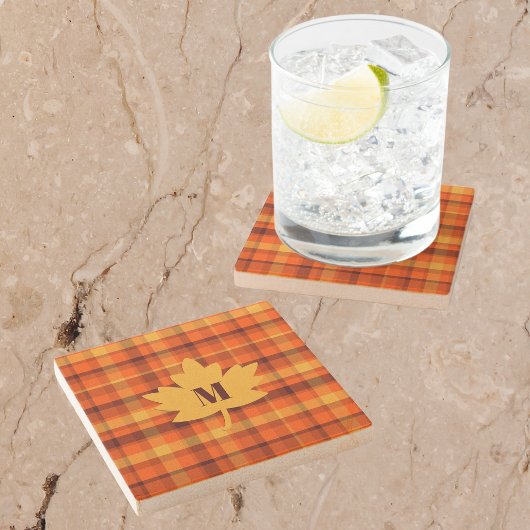 Rustic Initial Fall Colors Stenen Onderzetter