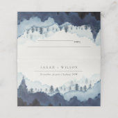 Rustic Ink Blue Navy Pine Bossen Mountain Weddensc (Buitenkant ongevouwen)