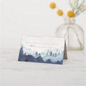 Rustic Ink Blue Navy Pine Bossen Mountain Weddensc (Achterkant)