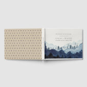 Rustic Ink Blue Navy Pine Bossen Mountain Weddensc Gastenboek (Volledig)