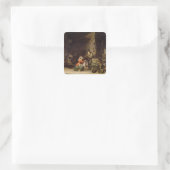 Rustic Interior Vierkante Sticker (Tas)