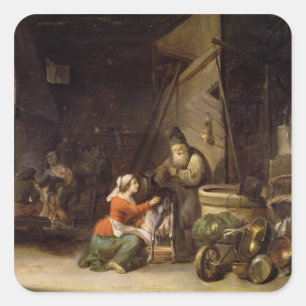 Rustic Interior Vierkante Sticker