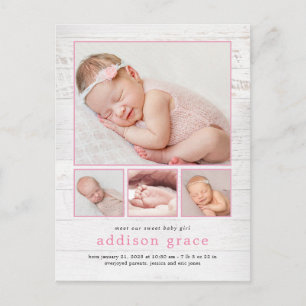 Rustic Introduction Birth Announcement Briefkaart
