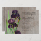 Rustic Iris Wedding Invitations Kaart (Voorkant / Achterkant)