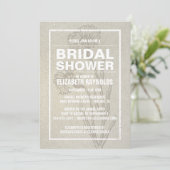 Rustic Ivory Bridal Shower-uitnodigingen Kaart (Staand voorkant)