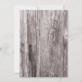 Rustic Ivory & Burlap Ribbon Laced Wood Wedding Kaart (Achterkant)