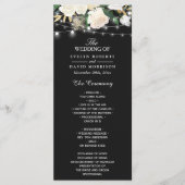 Rustic Ivory Floral String Lights Wedding Programm Programma (Voorkant)