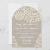 Rustic Ivory Heirloom Lace Wedding Invitations Kaart (Voorkant)