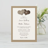 Rustic Ivory Kraft Paper Wedding Invitations Kaart (Staand voorkant)