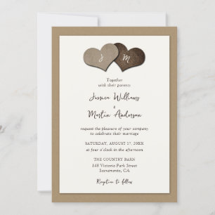 Rustic Ivory Kraft Paper Wedding Invitations Kaart