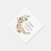 Rustic Ivory White Floral 100e verjaardag Servet (Hoek)