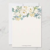 Rustic Ivory White Floral Eucalyptus Quinceañera Kaart (Achterkant)