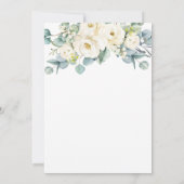 Rustic Ivory White Floral Roos Eucalyptus Wedding Kaart (Achterkant)